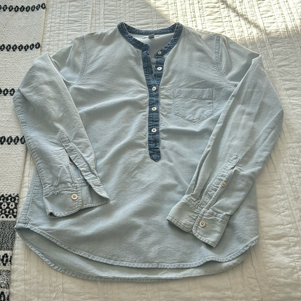 J. Crew Light Blue Denim Button Down Shirt